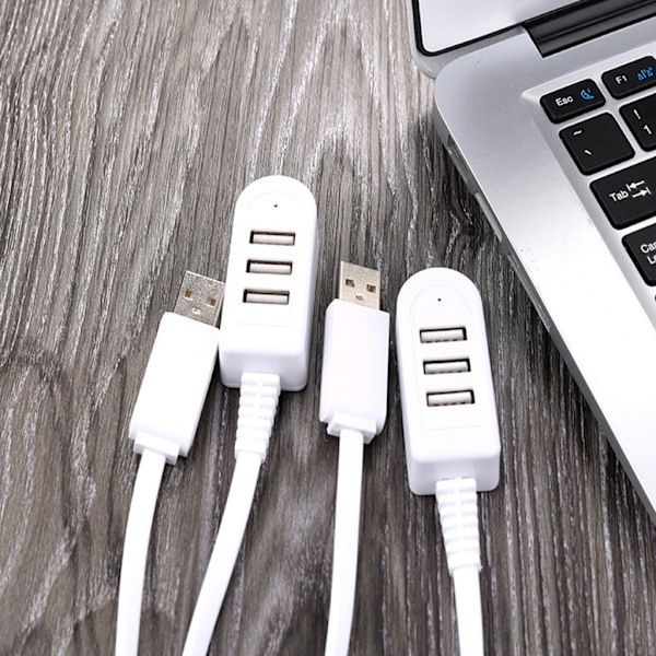 3-port USB Hub Splitter Extender USB Adapter Höghastighets Splitter Notebook En-till-Tre Extender Hub för Stationär Dator Laptop 1.2m