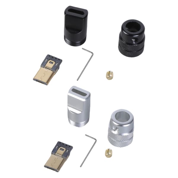 USB 5-bens han-erstatningsadapter i aluminiumslegering til 6 mm ledning Silver