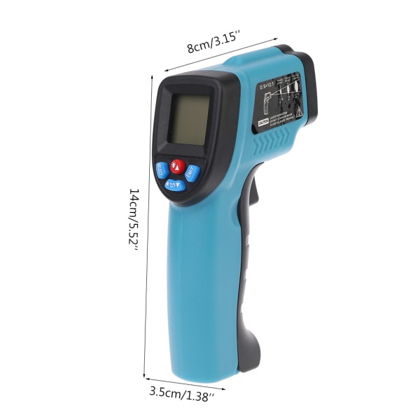 -50 till 550 ℃ Beröringsfri elektrisk IR-tempmätare Infraröd termometer för industri Orange