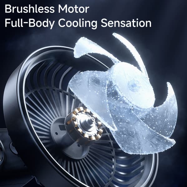 Højhastigheds 3232 RPM bilventilator med separate kontroller til fører og passager USB - Black rear seat brac