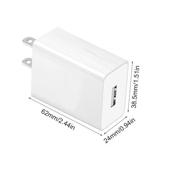 US Reseadapter US 2-stift Väggladdare Adapter med USB-port US