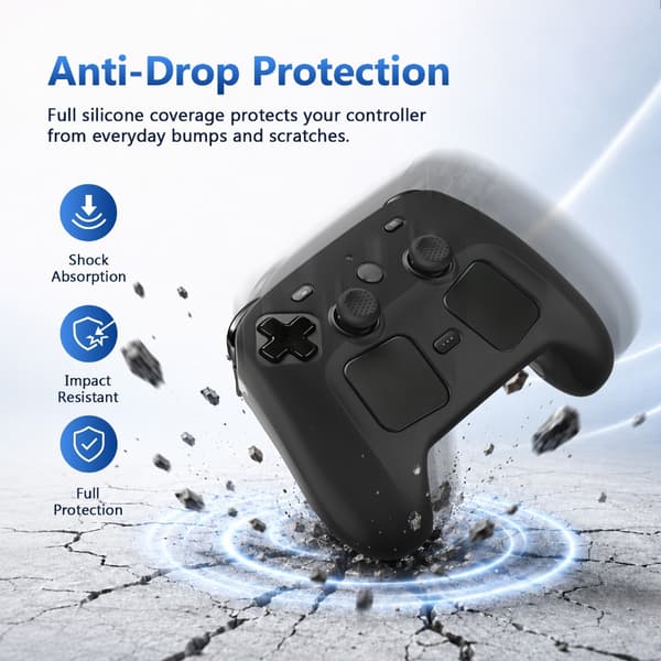 Gaming Controller Silikone Cover Beskyttende Skind Spilhåndtag Etui Ridsefast Etui til Steam Controller 2026 Transparent