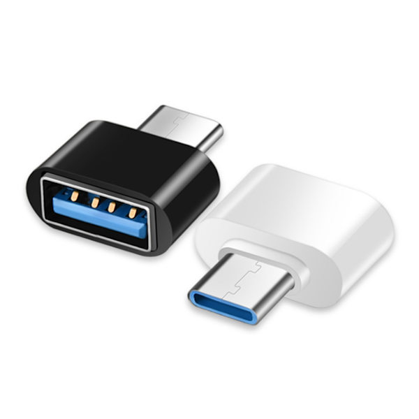 1 par TypeC til USB-adapter Interfacekonvertering Datatransmission Opladningskonvertering til mobiltelefoner og tablets White