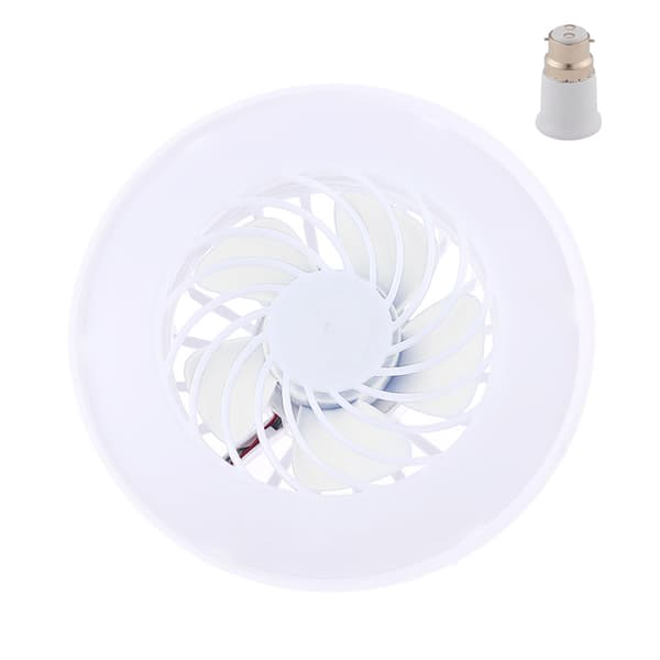 2-i-1 Ventilatorlampe E27 LED-lys 10W med B22 til E27 Adapter til Kontor Hjem Baldakin