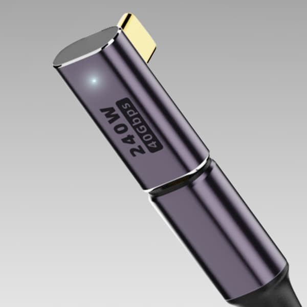 Multi-standard USB C-adaptrar U-formad rak vinkeladapter Typ C hona till Typ C hane 40 Gbps snabb dataadapter null - Side elbow
