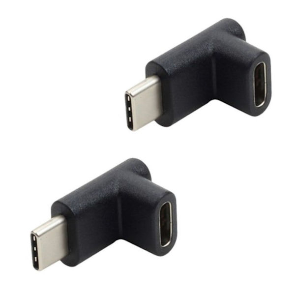Kvalitets USB C-adapter med rett vinkel, hurtiglading og 10 Gbps datasynkronisering null - 2pc
