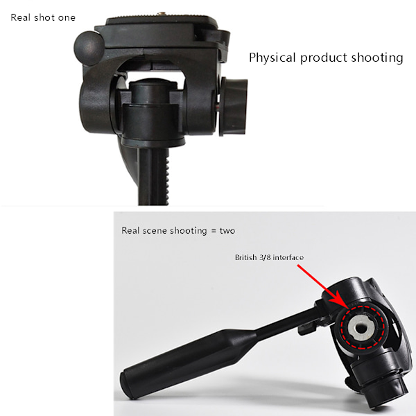Tripodpanna för Huvud, 360° Rotation 90° Lutning 3-dimensionell Tripod för Huvudmontering med 3/8\" Gänga 1/4\" Skruv för Tripod M
