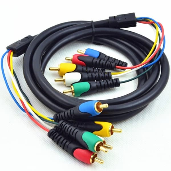 Fleksibelt 5RCA til 5RCA kabel lyd video forlængerkabel til spillekonsoller