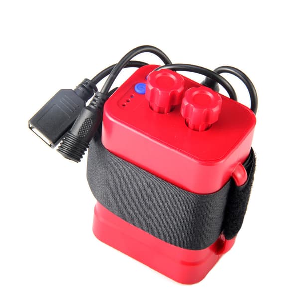 DC 8.4V USB 5V 6x 18650 Batteriopbevaring til etui Boks til cykel LED-lys celle Blue