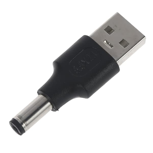 USB-DC-sovitin USB 2.0 A Naaras/Uros - DC 5.5x2.1mm Naaras/Uros Liitin