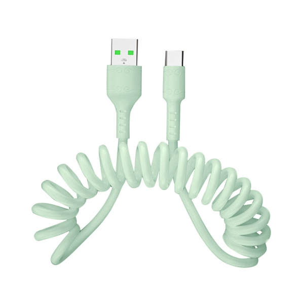 Svart/ Blå/ Grön/ Rosa/ Röd Laddningskabel Data Kabel Fjäder Flexibel TPE-kabel Blue