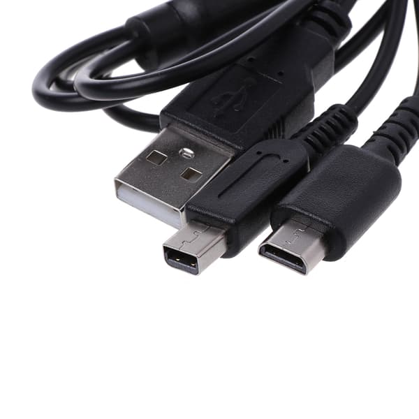 2-i-1 USB-strømladekabel Y-splitterledning for 3DS for NDSI for DS Lite