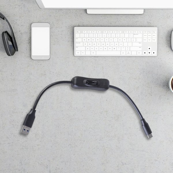 USB3.0 til USB C Forlengelseskabel med Strømbrytere 5Gbps Dataoverføring 1m