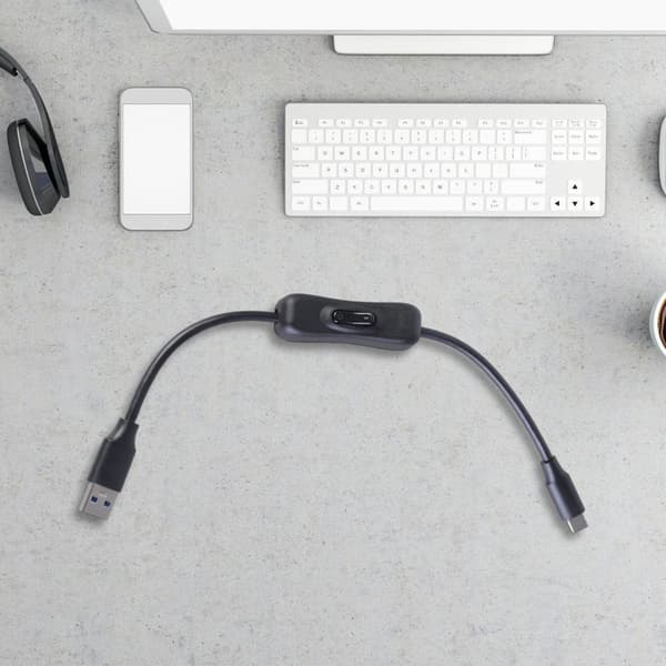 USB3.0 till USB C Förlängningskabel med Strömbrytare 5Gbps Dataöverföring 0.3m