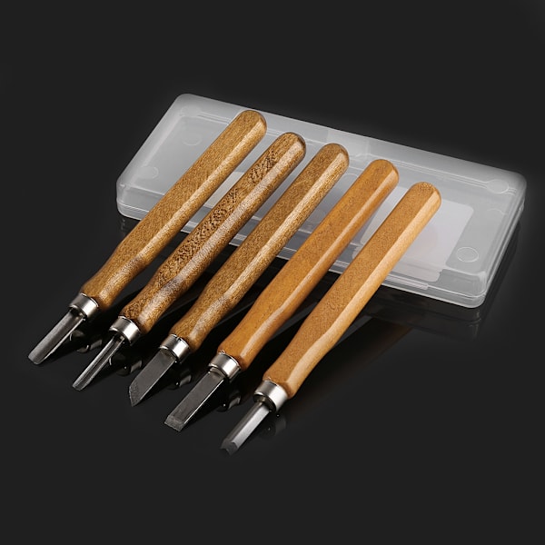 5-pack Multifunktionella Träskärverktyg i Trä, Handgjorda, DIY Träbearbetning