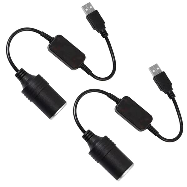 2xUSB Hann til Biluttak Hunn Sokkel Konverter Kabel 5V til 12V Boost Ledning