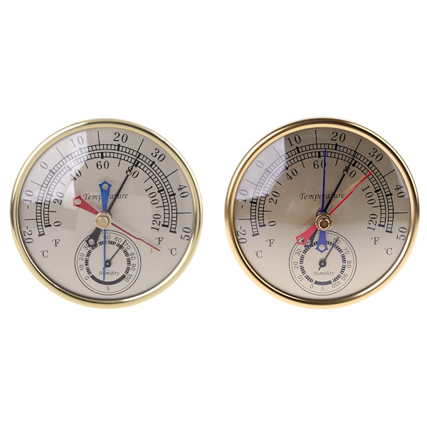 Väggfäste Hängande 5" Min Max Termometer Hygrometer Analog Temperatur Fuktighet