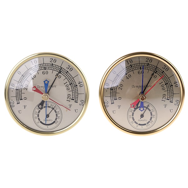 Väggfäste Hängande 5" Min Max Termometer Hygrometer Analog Temperatur Fuktighet