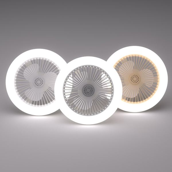 30W LED Loftlampe med Ventilator E27 Multifunktionel Tre Arbejdsindstillinger Ventilatorlampe med Aromaterapi Tabletter Grey