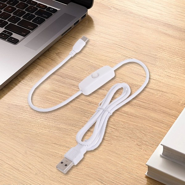 USB-kabel med strömbrytare 5V3A Typ-C till USB A Laddningskabel för Raspberry Pi 4B Black
