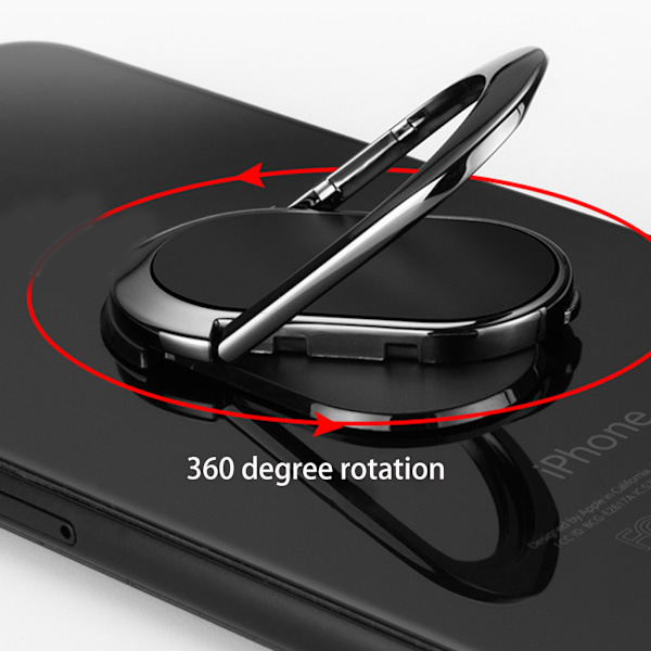 Metall Mini Mobiltelefon Ringfäste 360° Rotation för Alla Smartphones Black