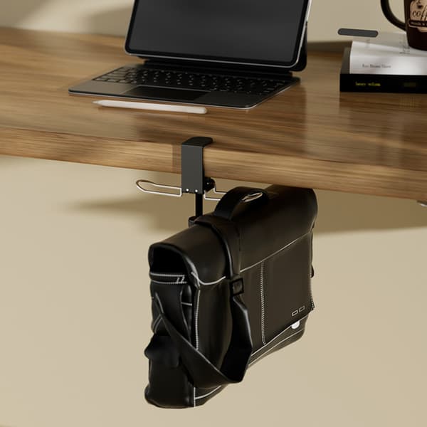 Dobbeltkrog Design Headsetholder til Kontorbord og Boligindretning Black - Double hook