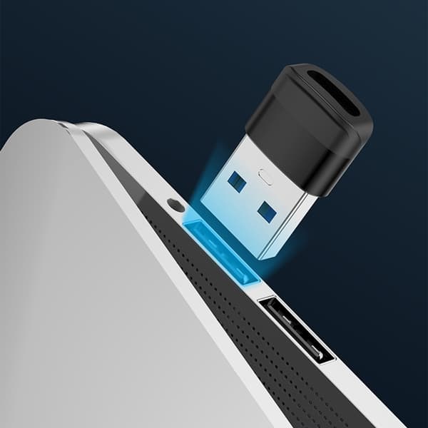 USB C til USB3.0-adapter for 10 Gbps høyhastighetsdata og rask enhetslading Black