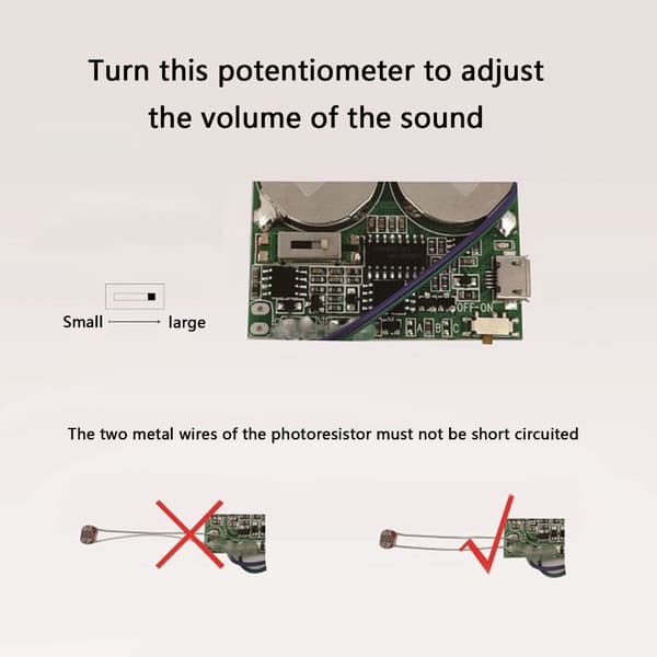 Lyssensorer Lydmodul MicroUSB Opptakbar Lydbrikke for DIY Stemme null - Light control model