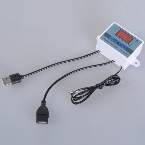 Universal USB Temperaturkontroll Strømkabel USB 5V Digital Temp Kontroller for Vifter og Blåsere Støtter Opptil 50W