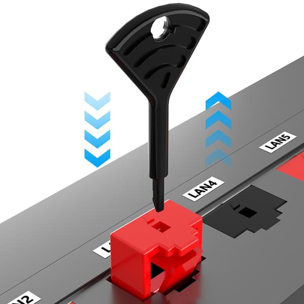 RJ45 Nätverksportblockerare 10-pack med låsfunktion för datasäkerhet Black