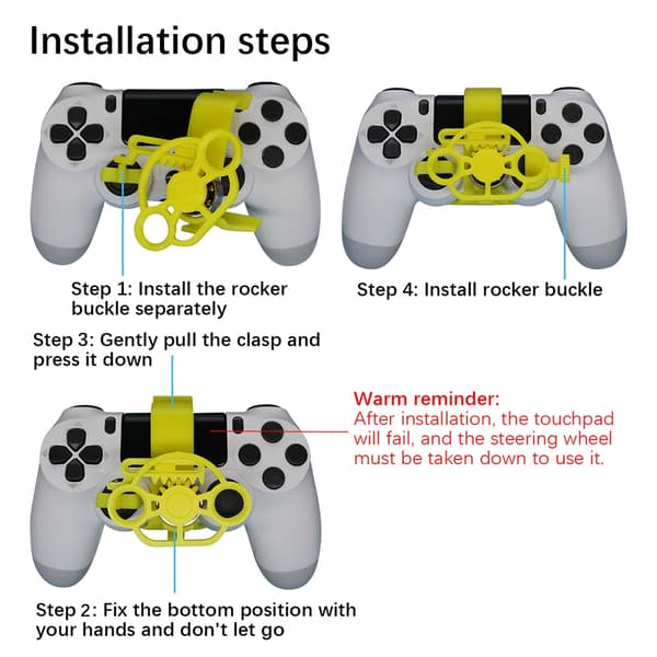 Mobil spillkontroller Mini ratt spilljoystick racingspill simulering Silver