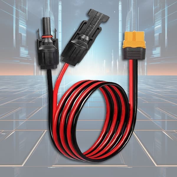 Bærbar 12AWG solcellekoblinger til XT60-adapterkabel for tilkobling til bilstrøm 60cm