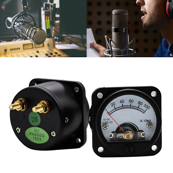 100mA Analog Strömgivare 45 Typ Amperemeter för Hemma-Ljudtestning