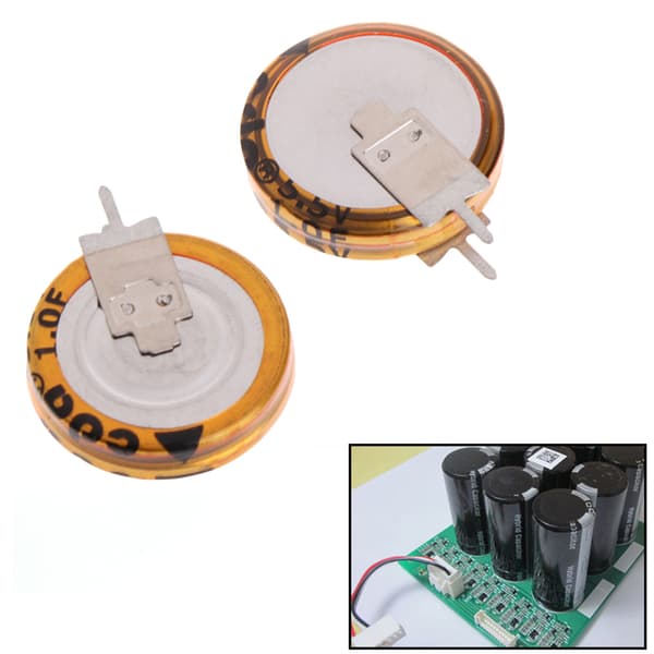 2 st Universal 5.5 V 1.0F Superkondensator V-typ Knapp för Smart 5mm Kapacitans