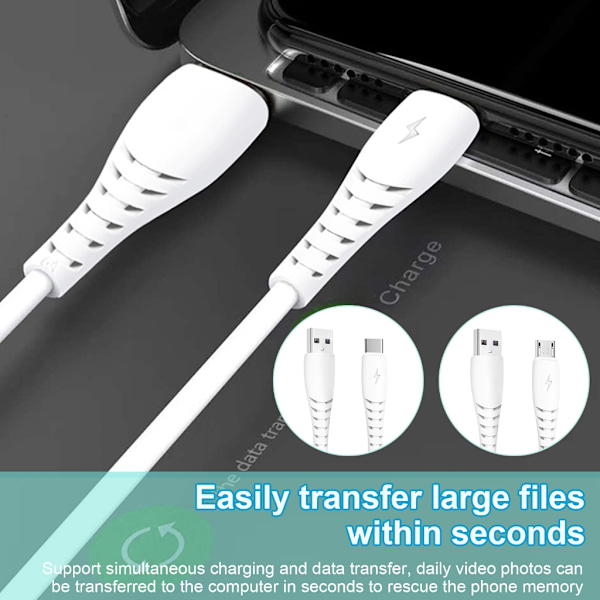 0,9 m/2 m USB 5Pin/USB C Kabel Snabbladdningssladd Datakabel Förlängningssladd Micro USB 1m
