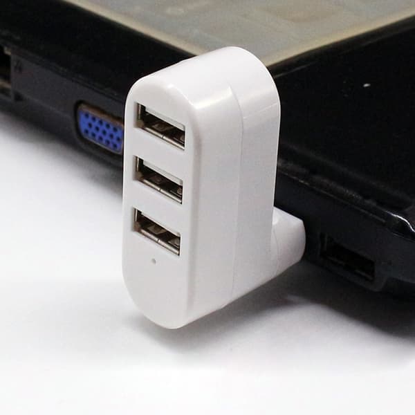 USB-hubbar 3 portar USB 2.0 Hub Mini roterande splitteradapterhubb för PC Notebook Black