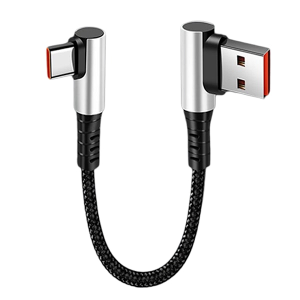 Snabb Laddning Nylon USB till Typ C Kabel 6A Snabb Dataöverföring för Surfplattor 0.25m double elbow