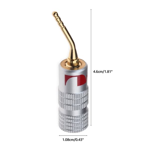 4 stk/sett lydjackplugg 2 mm gullbelagte bananplugger videohøyttalerpluggadapter