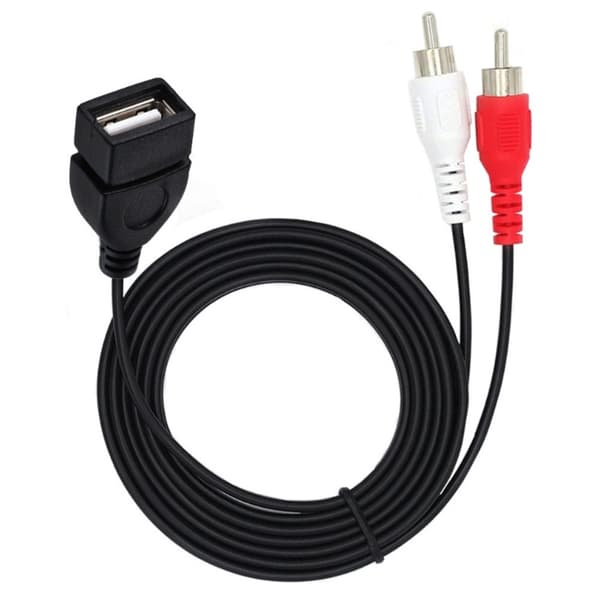 USB2.0 til 2RCA Lydkabel 2RCA Kabel Han til USB Konvertere Videokabel 1.5m