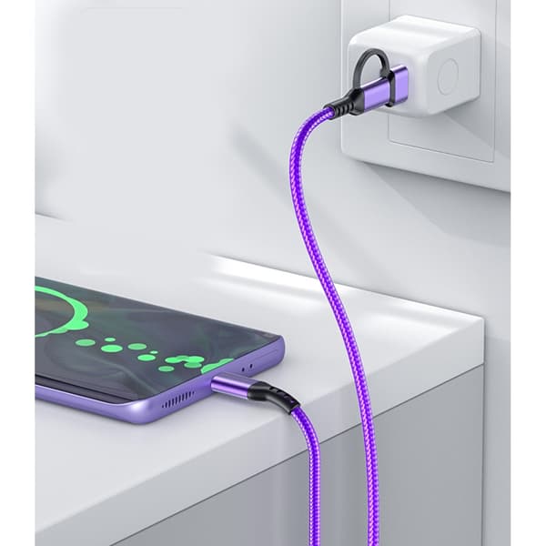 1m Lång Snabb 60W Typ C/USB Laddarkabel med Nylonflätad Design USB C Telefonladdningssladd White