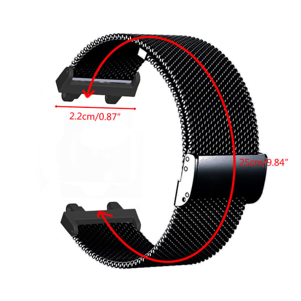 Til AmazfitT Rex 2 urrem rustfrit stål svedafvisende armbånd Black