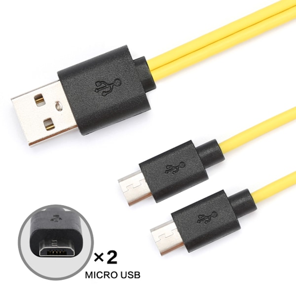 2-i-1 Micro USB-kabel Snabbladdning USB-laddningskabel för Mobiltelefon och Mer