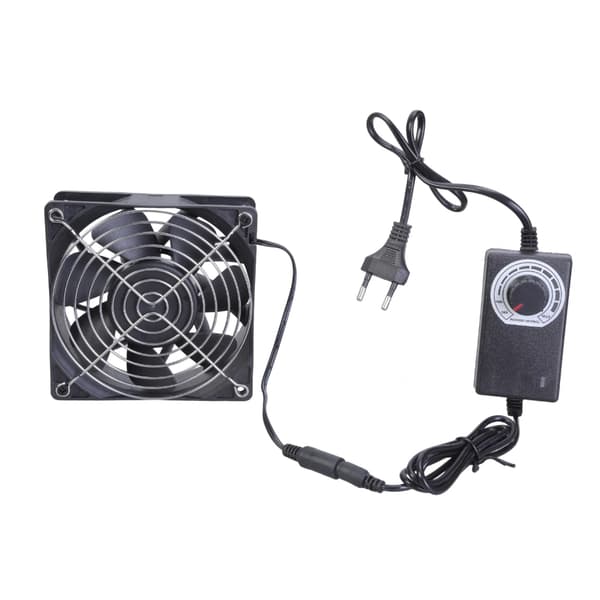Kjølevifte med hastighetskontroller 12cm 12V Chassis Arbeidsstasjon Kabinett Radiator