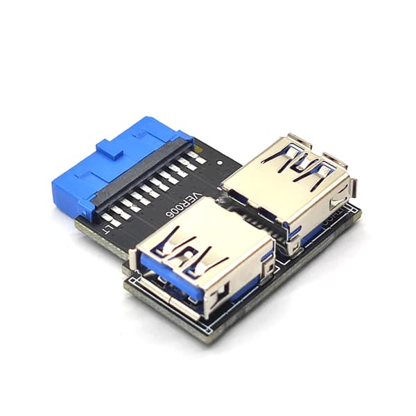 USB Adapter HUB Header 19Pin til USB Connector 2 Port USB3.0 Konverter Board PC null - A