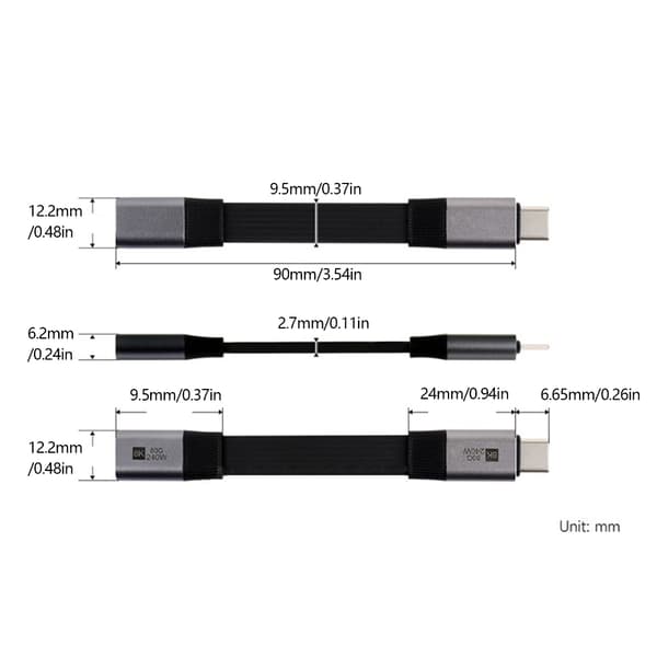 USB4 V2.0 Typ C förlängningskabel 80 Gbps dataöverföring 8K videostöd TPE-material null - A