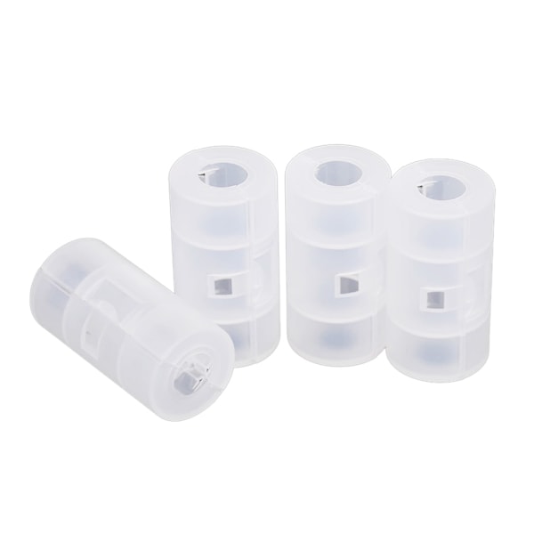 4 st. Standard AA-batteri till storlek C-batteri omvandlare Plastbatteriadapterlåda