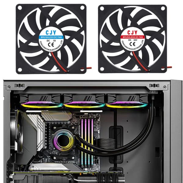 Stille computerblæser Stille pc-blæser til computer-pc-kabinet GPU CPU-køleradiator null - 24V