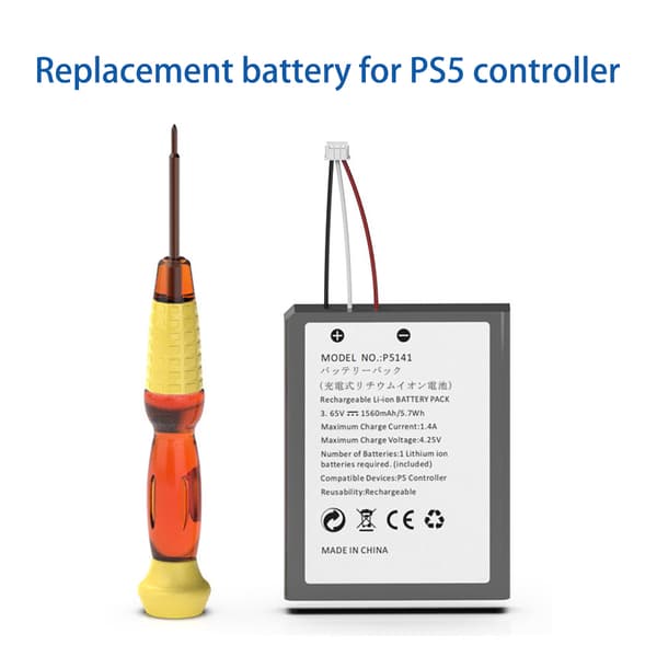 3.65V 1560mAh genopladeligt Li-ion batteri med værktøj til controller
