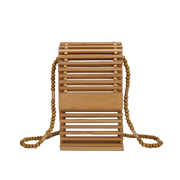 Sommar Strandväska Bambu Vävd Axelväska Naturlig Crossbody Väskor Mode Semester Mini Messenger Väskor för Damer