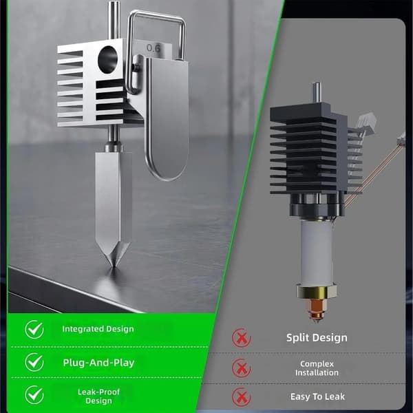 3D-print Hotend til SPARKX I7 3D-printer Hotend Hot End Printhoved Ekstrudersæt 0.4mm